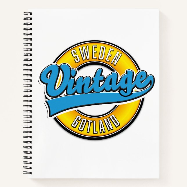 Carnet Logo de style vintage Gotland Suède (Devant)
