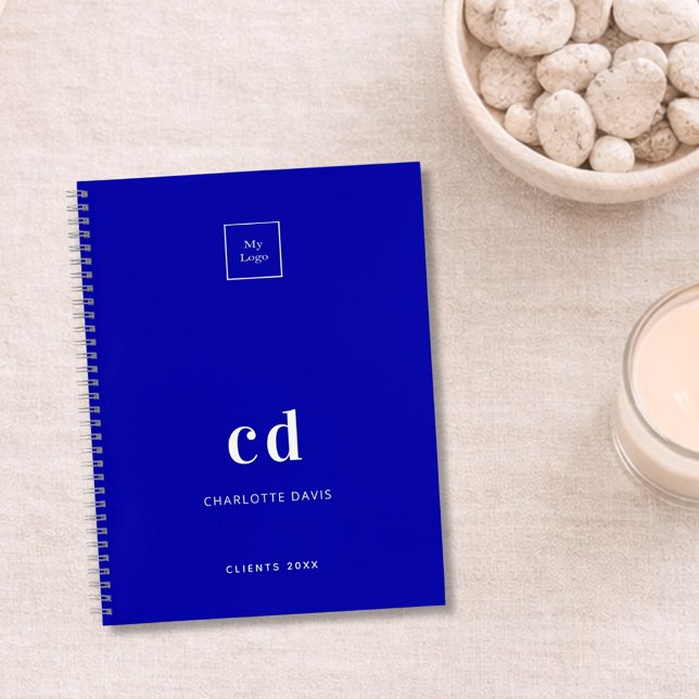 Carnet Logo d'entreprise à monogramme bleu royal (Créateur téléchargé)