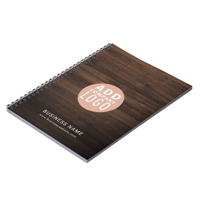 Carnet Logo d'entreprise Agent immobilier aspect bois (Côté gauche)