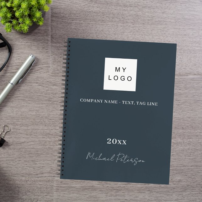 Carnet logo d'entreprise avec nom en gris charbon (Créateur téléchargé)