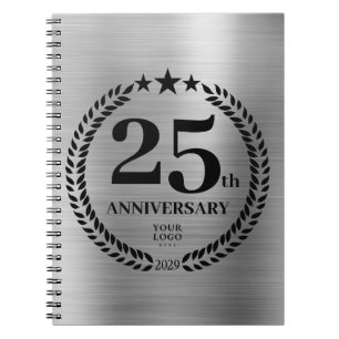 Carnet Logo d'entreprise du 25e anniversaire de l'argent