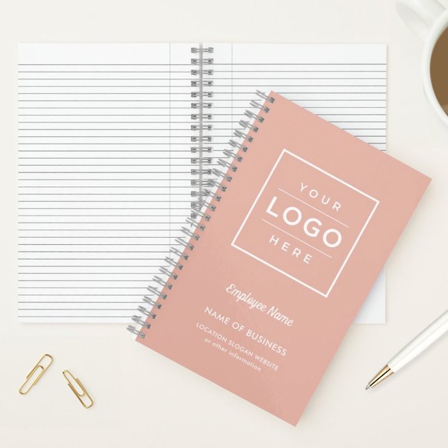 Carnet Logo d'entreprise en or rose marqué (Créateur téléchargé)