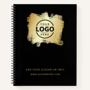 Carnet Logo d'entreprise Gras Moderne Brush Or Noir