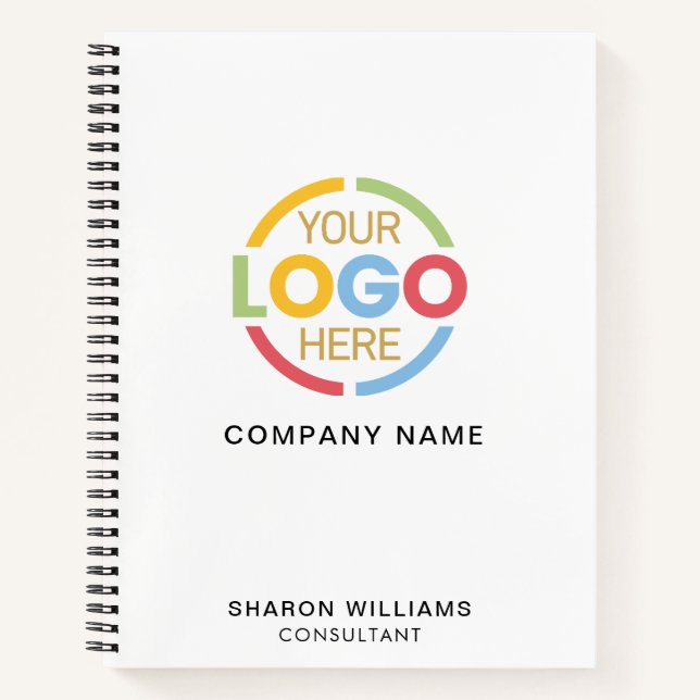 Carnet Logo d'entreprise moderne Noir Blanc Monogramme in (Devant)