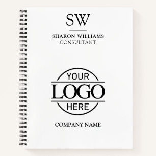 Carnet Logo d'entreprise Noir et Blanc Monogramme Noteb i