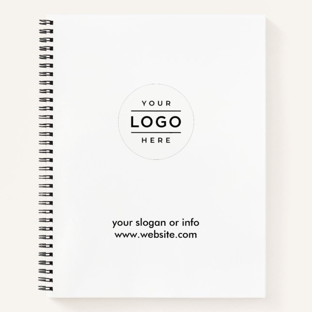 Carnet Logo d'entreprise personnalisé blanc (Devant)