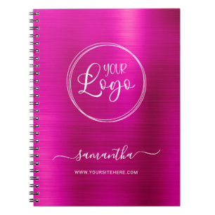 Carnet Logo d'entreprise personnalisé Hot Pink