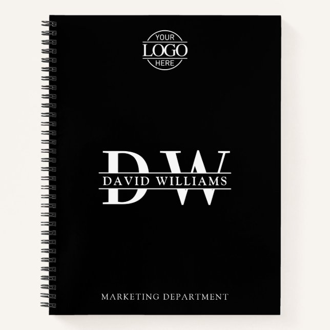 Carnet Logo d'entreprise personnalisé & Monogramme de mar (Devant)