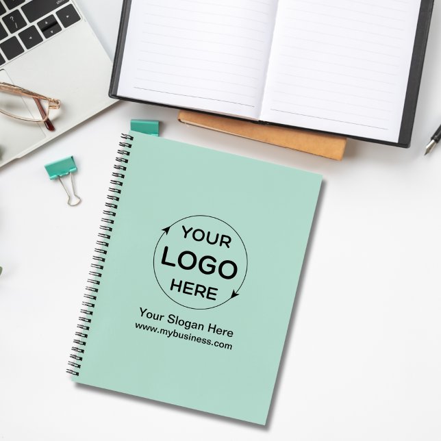Carnet Logo d'entreprise personnalisé vert (Green Custom Business Logo Notebook)