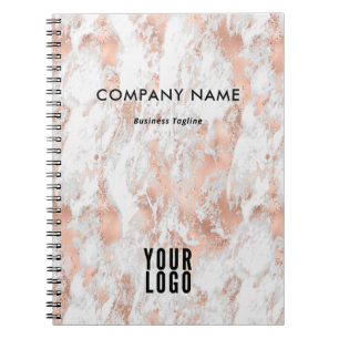 Carnet Logo d'entreprise promotionnel en marbre or rose