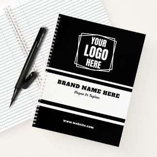 Carnet Logo d'entreprise Promotionnels Noir et Blanc