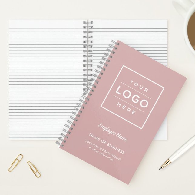 Carnet Logo d'entreprise Rose Poussiéreuse de Marque (Créateur téléchargé)