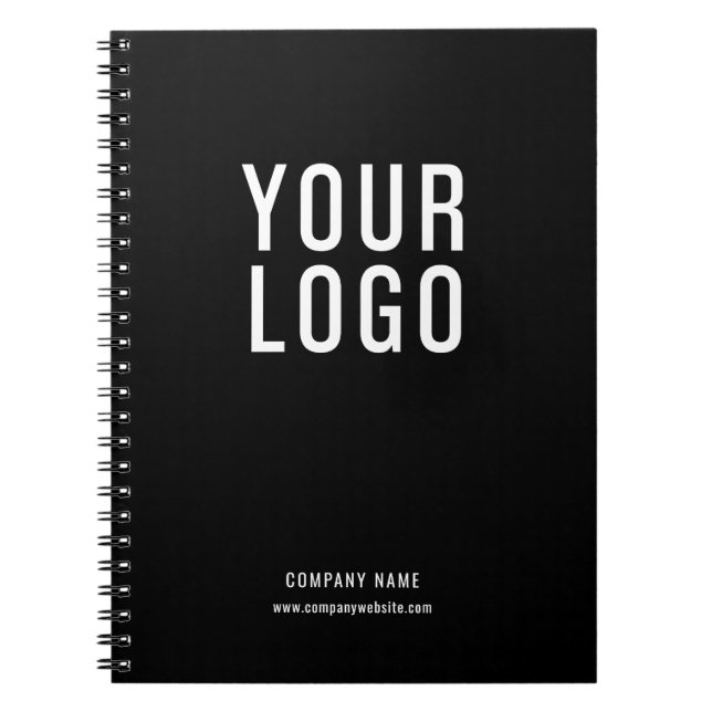 Carnet Logo d'entreprise Simple Noir promotionnel (Devant)