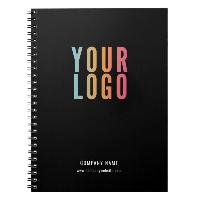 Carnet Logo d'entreprise simple promotionnel noir (Devant)