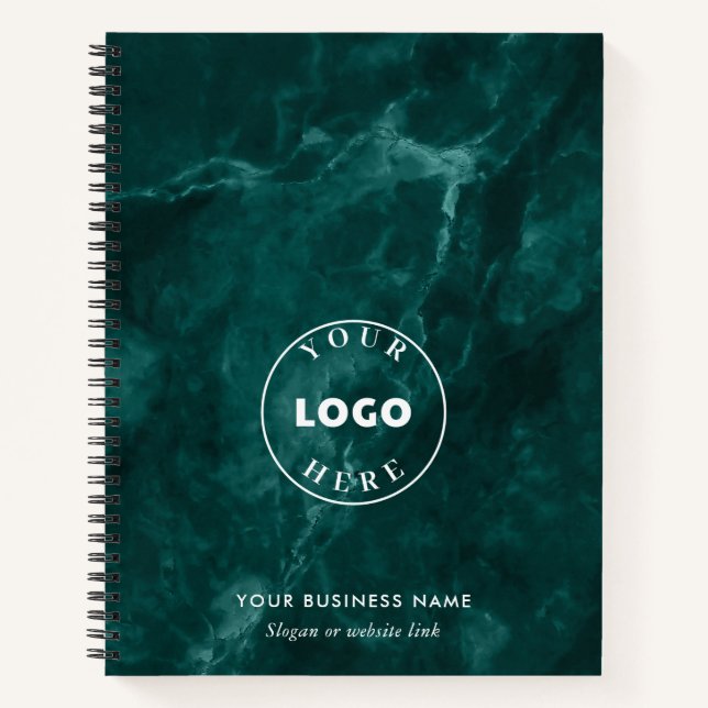 Carnet Logo d'entreprise Vert personnalisé (Devant)