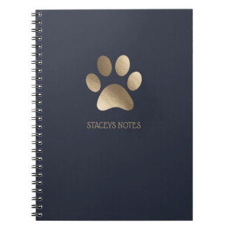 Carnet Logo Empreinte de patte Gold Et Navy Personnalisé