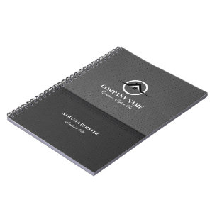Carnet Logo En Cuir Faux Noir Et Gris De L'Écran Fraction