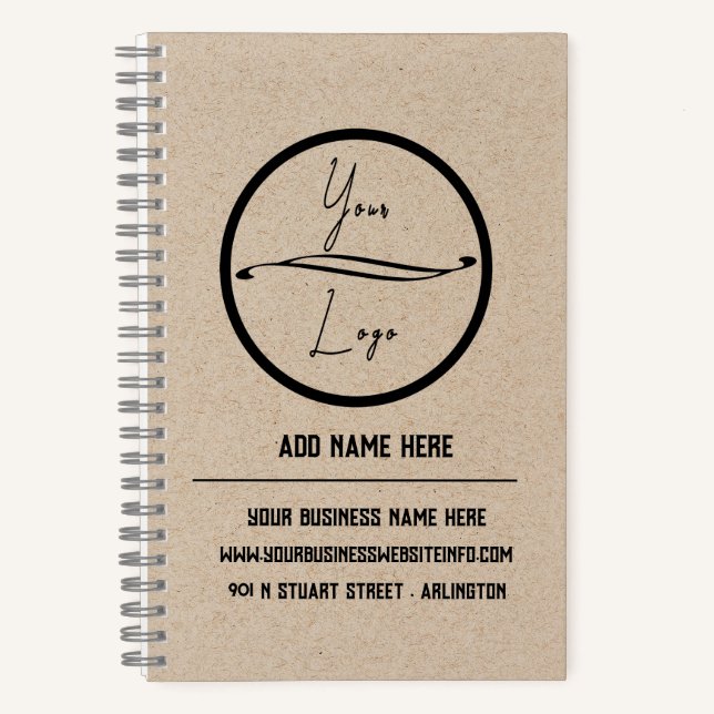 Carnet Logo Entreprise Commercial Kraft Brun   (Recto)