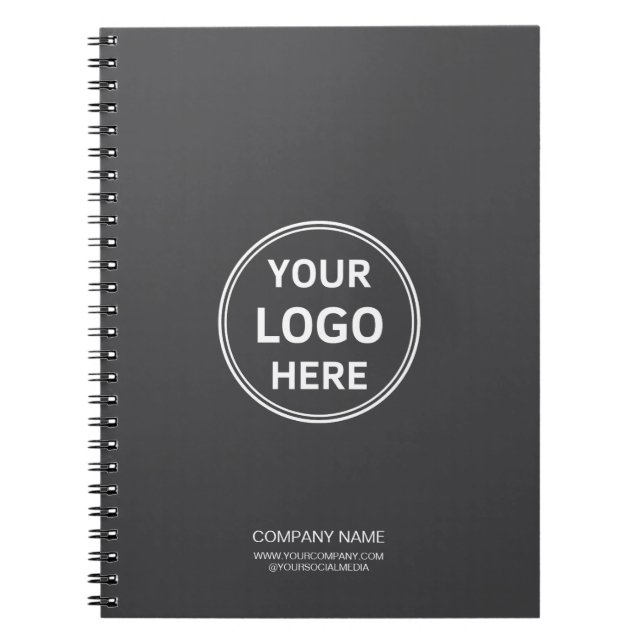 Carnet Logo Entreprise Moderne Gris sur Mesure (Devant)