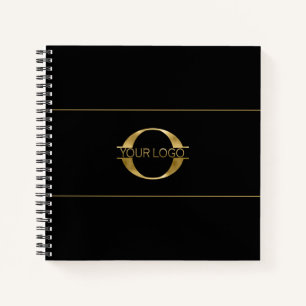 Carnet Logo et icônes de médias sociaux Gold Foil/Bk Sq I