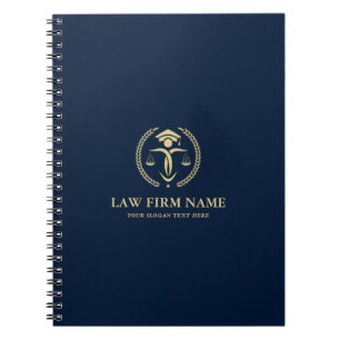 Carnet Logo Gold Justice Stylisé Arrière - plan Royal Blu