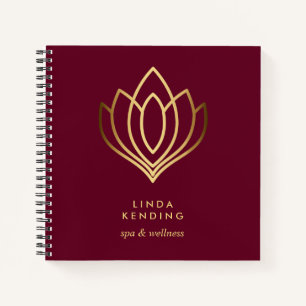 Carnet Logo Gold Lotus RUBY RED Monogramme personnali