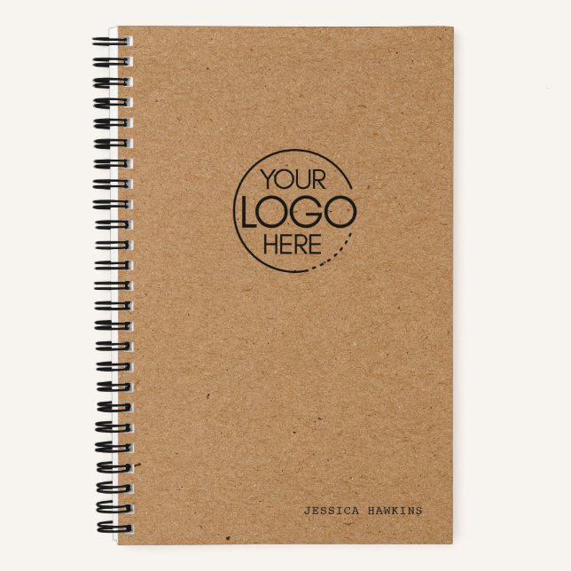 Carnet Logo moderne papier Kraft Brown tendance (Recto)
