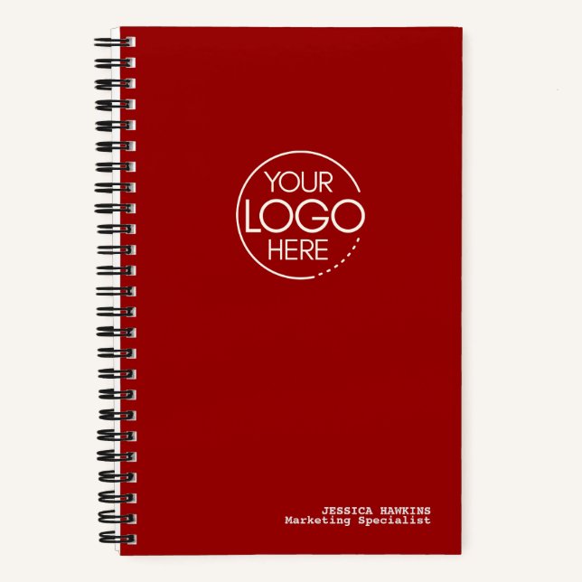 Carnet Logo Moderne Rouge Cramoisi Tendance (Recto)
