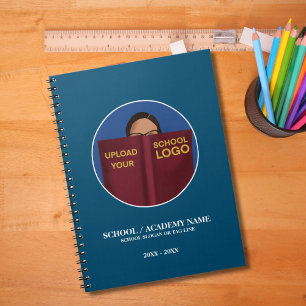 Carnet Logo Moderne Simple Blue School Planificateur de