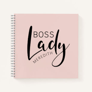 Carnet Logo personnalisé de Dame Patronne Rose Pâle