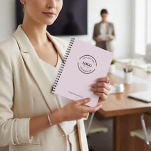 Carnet Logo personnalisé minimaliste rose simple marquée 