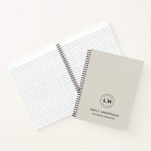 Carnet Logo personnalisé QR Entreprise Neutre Beige d'ent
