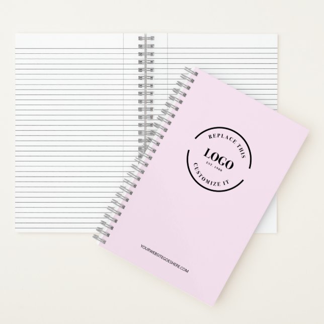 Carnet Logo personnalisé simple rose minimaliste marqué (À l'intérieur)