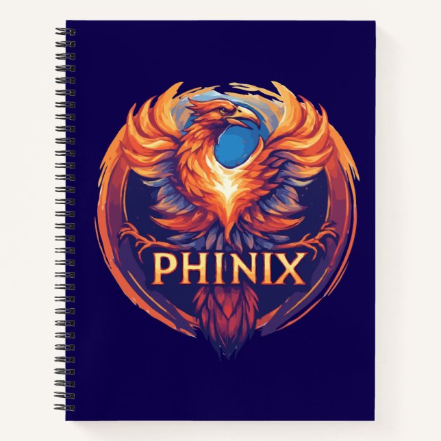 Carnet Logo Phinix Phoenix élégant - Renaissance et crois (Devant)