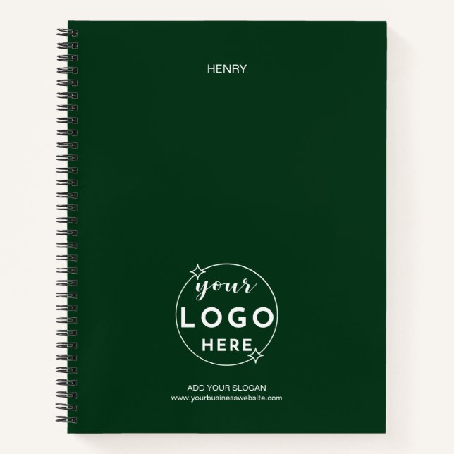 Carnet Logo professionnel minimaliste tablier vert (Devant)