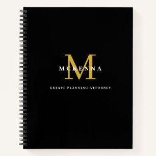 Carnet Logo professionnel Monogramme Black Gold Company