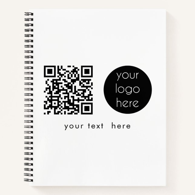 Carnet Logo professionnel QR Code et texte (Devant)