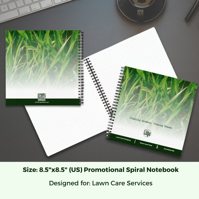Carnet Logo promotionnel Photo Lawn Care (Photo Lawn Care Promotional Logo Notebook; Size 8.5 x 8.5 Inch)