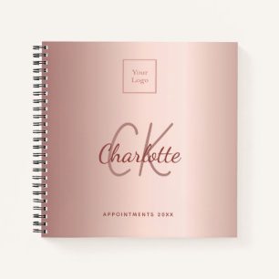 Carnet Logo rose or monogramme entreprise