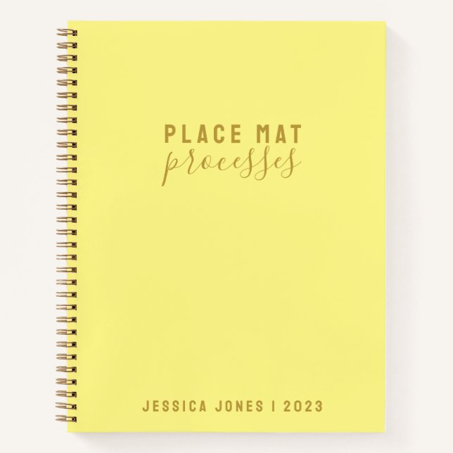 Carnet Loi d'attraction Processus Sets de table jaunes (Devant)