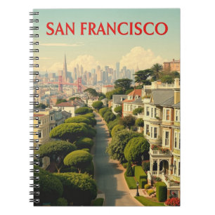 Carnet Lombard Street, San Francisco Rétro vintage