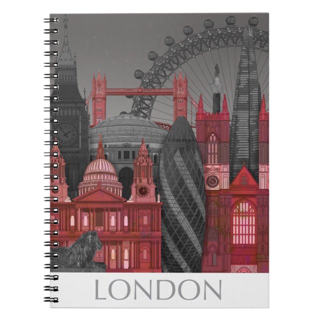 Carnet London Elevages by Night - Rouge (Devant)