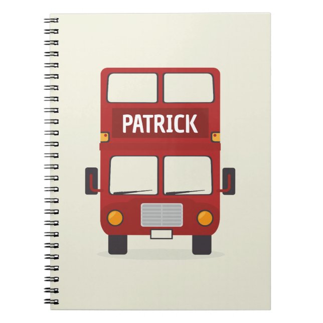 Carnet London Red Bus Personalised (Devant)