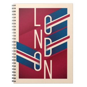Carnet Londres, Angleterre Typographie illustrée rétro
