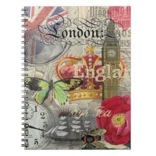Carnet Londres Angleterre Voyage Europe Vintage Art