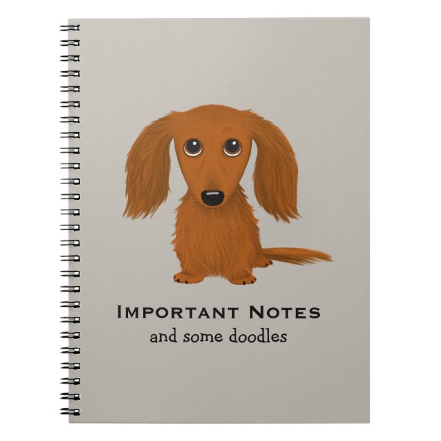 Carnet Long Haired Dachshund | Doxie mignon chien de dess (Devant)