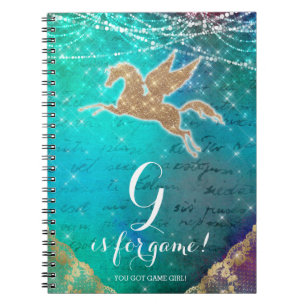 Carnet L'or de parties scintillantes de licorne allume la