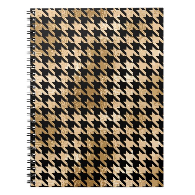 Carnet L'or métallique accroche la dent, motif de mode. (Devant)
