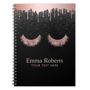 Carnet L'or rose d'égoutture moderne fouette les parties