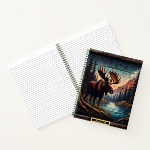 Carnet L'orignal au bord d'un cours d'eau paisible